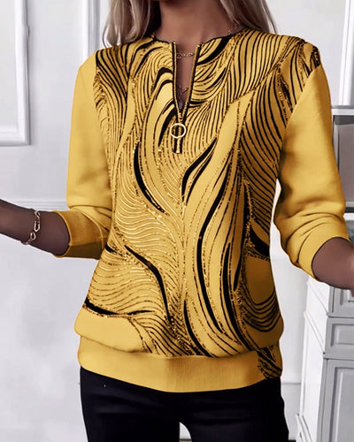 Laluna® | Casual Printed Zip Sweatshirt