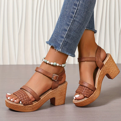 Haven Braided Block Heel Sandals