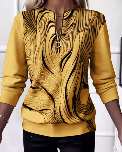 Laluna® | Casual Printed Zip Sweatshirt