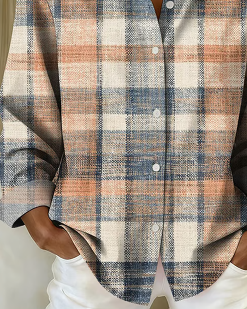 Laluna® | Vintage-style shirt with check pattern