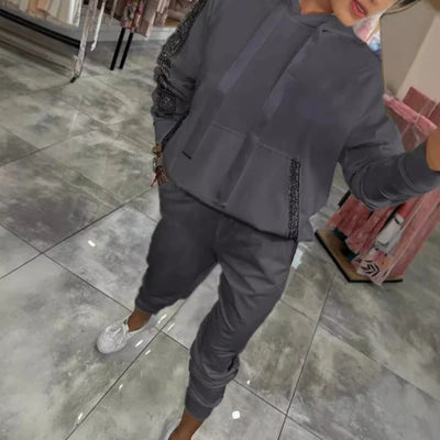 2-Piece Set – Women’s Drawstring Hoodie & Pants 👖👕